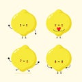 Cute smiling funny lemon collection